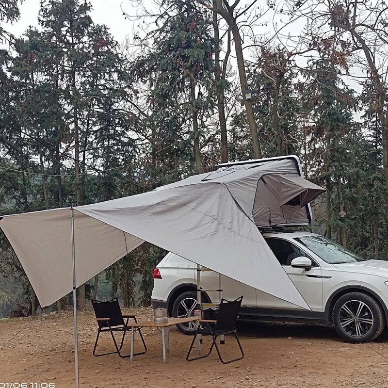 Off-road SUV Car Truck Top Roof Side Open Cover Four-season Quick Automatic Opening Tent Awning Ladder Outdoor Camping 2